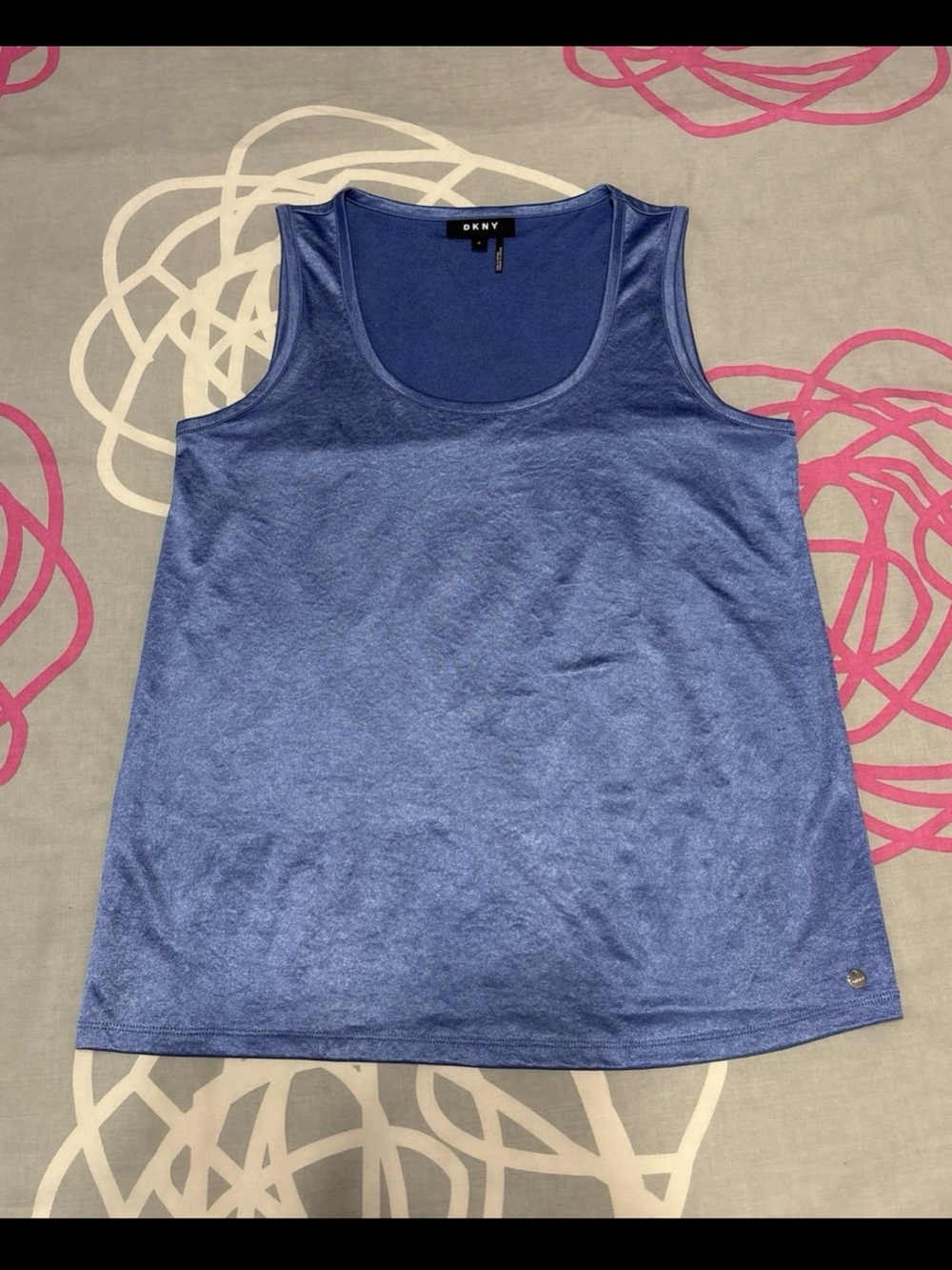 DKNY Periwinkle Satin Tank Top